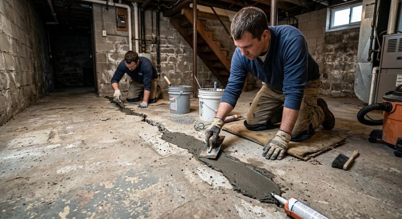 Cracked Basement Floor Repair in Pearland, TX