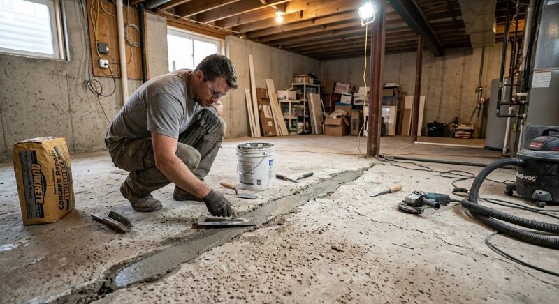 Cracked Basement Floor Repair in Pearland, TX